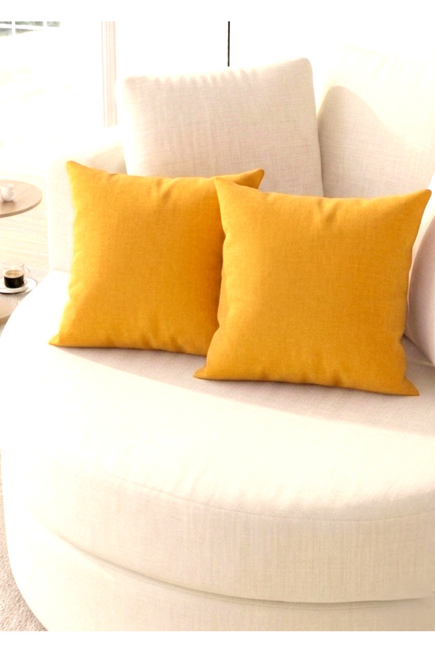 Panama Linen Plain Duck Cloth Liquid Repellent (43X43) Decorative 2-Piece Pillow Cover Set