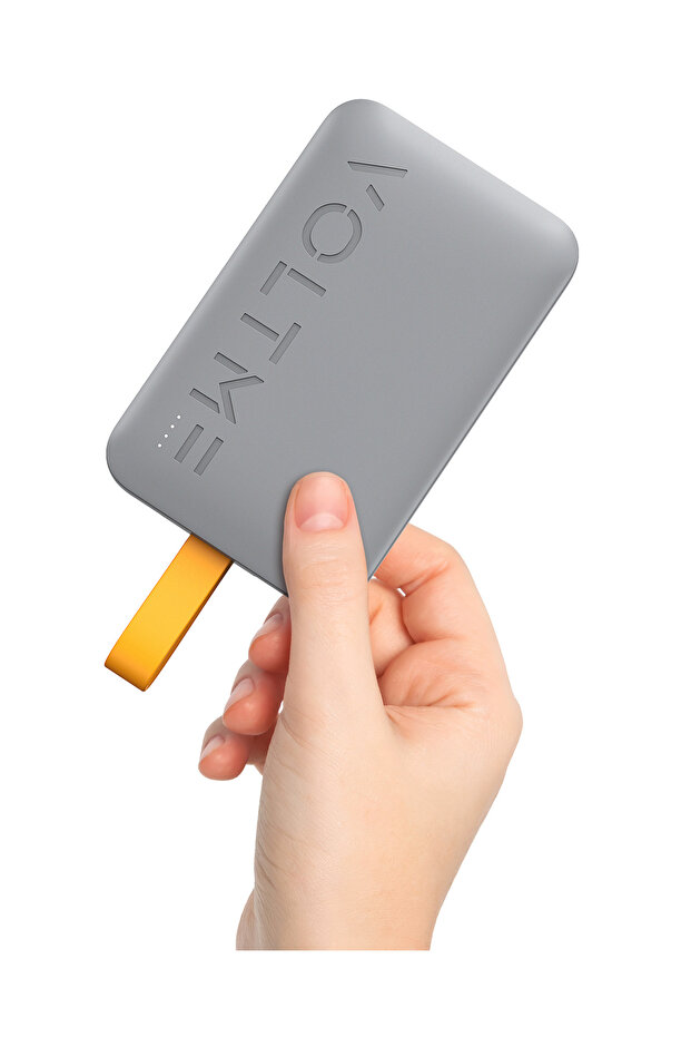 Hypercore 10K Sling – Ultra-Compact 10,000mAh Power Bank with Built-in USB-C Cable & 22.5W Fast Charging - Gray
