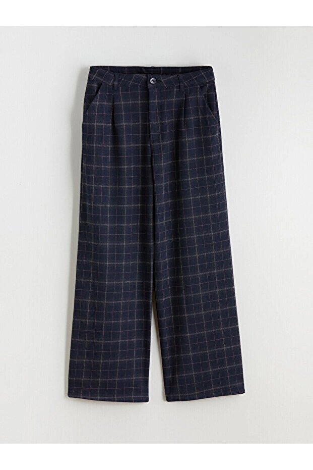 Girl's Plaid Pleated Trousers
