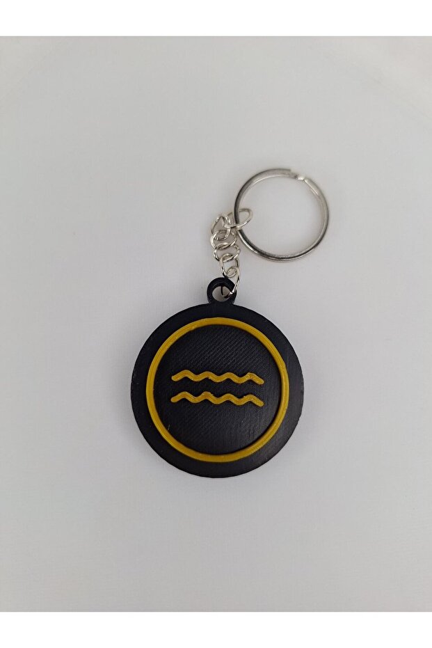 Aquarius Sign Keychain – Minimalist Zodiac Themed Keychain