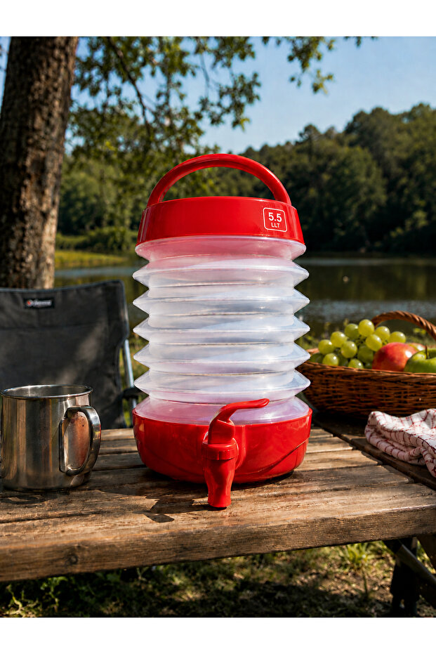 Foldable Water Dispenser with Tap (Bottle) 5.5 Liters Portable for Camping and Picnics