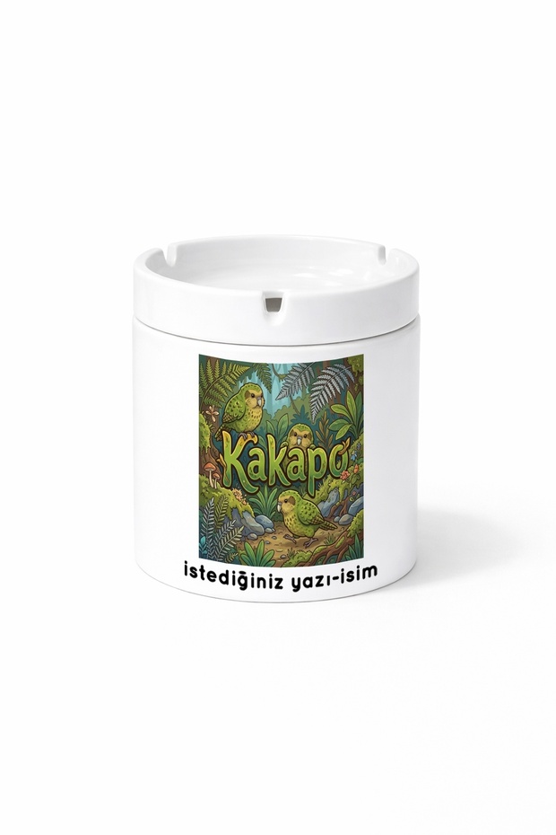 Animal Kakapo Parrot Bird New Zealand Double Sided Printed Ash Tray Ashtray Gift