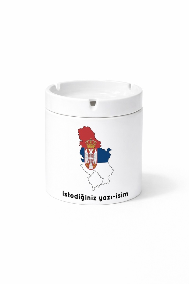 Flag of Serbia Serbian Flag Illustration Country Printed Ashtray Ashtray Gift