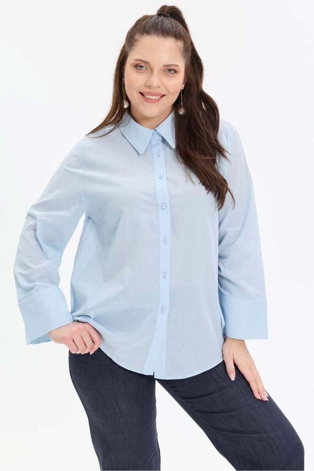 Cotton Voile Kimono Sleeve Women's Shirt
