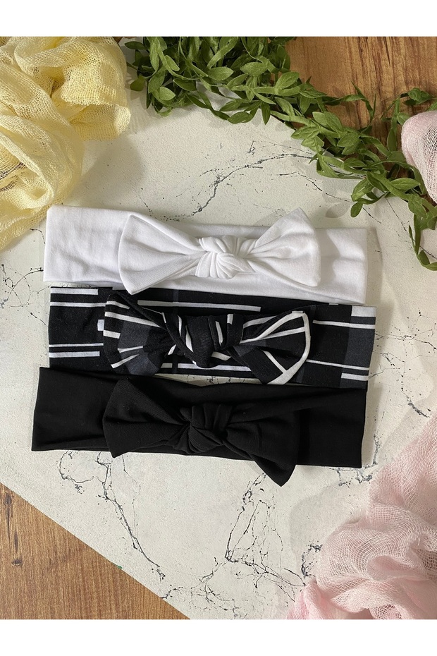 Rabbit Ear Combed Cotton Baby Hair Band Set of 3