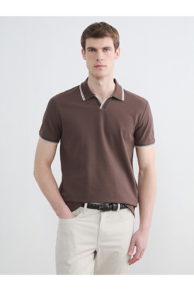 ESVAB • تي شيرت رجالي عصري ومميز من نوع Devrik Roba Collar Pike