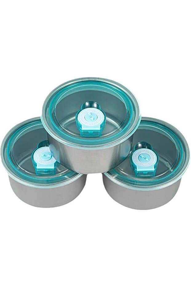 Stainless Steel Food Storage Container Round Lunch Box Microwave Safe Fresh Keeping Bowl