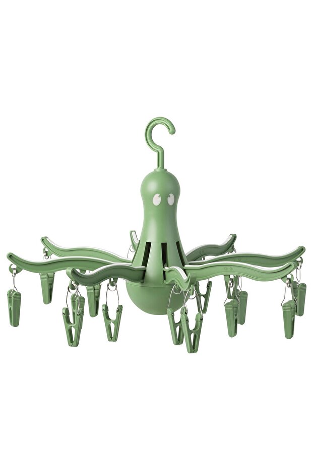 PRESSA Hanging dryer 16 clothes pegs, green