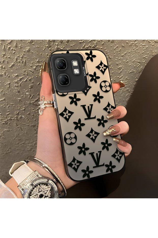 Infinix Smart 9 Compatible Silicone Edge Hard Back Case Couple Phone Case Brand Patterned