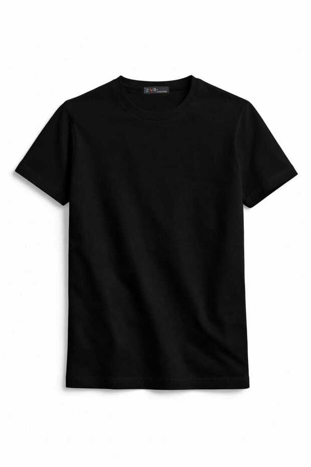 Battal Size Lycra Zero Neck Basic T-Shirt - 2