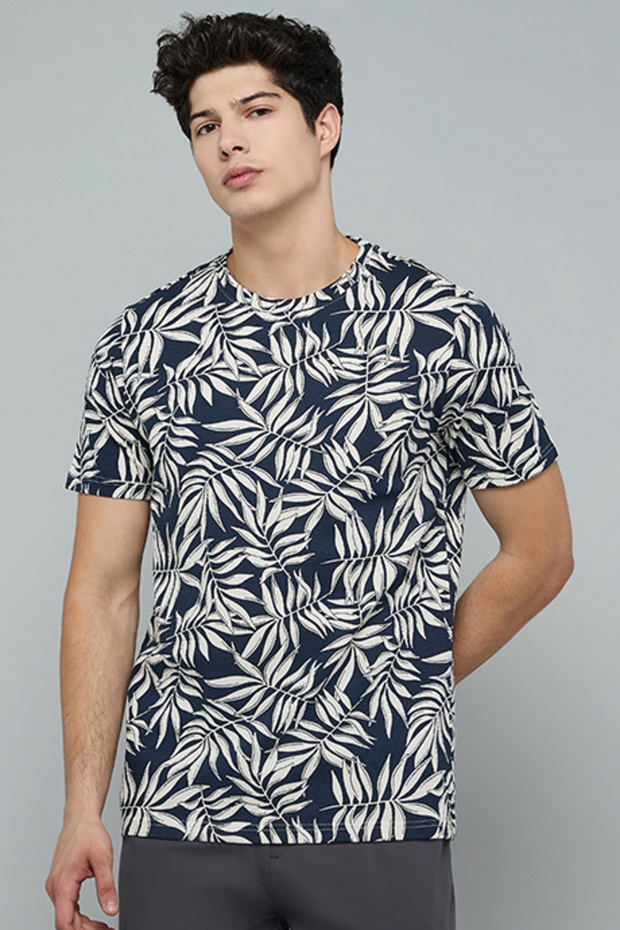 Printed T-Shirt with Crew Neck and Short Sleeves