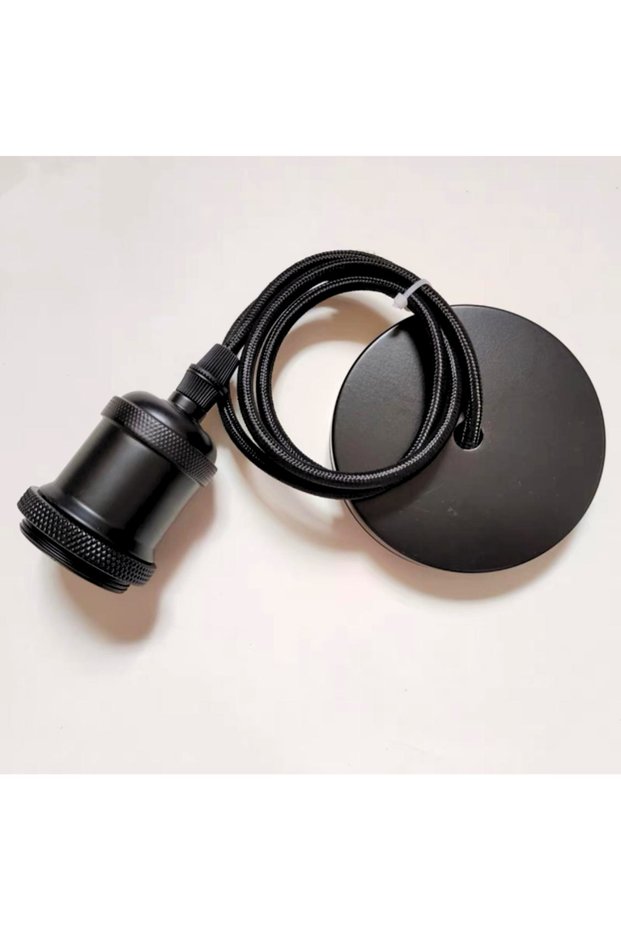 Pendant E27 Socket Vintage Black E27 maximum 60W Cable Length 1m