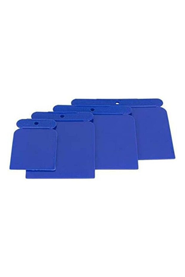 Plastic Putty Scraper Set, 4 Pieces, Blue, Flexible Construction Tool