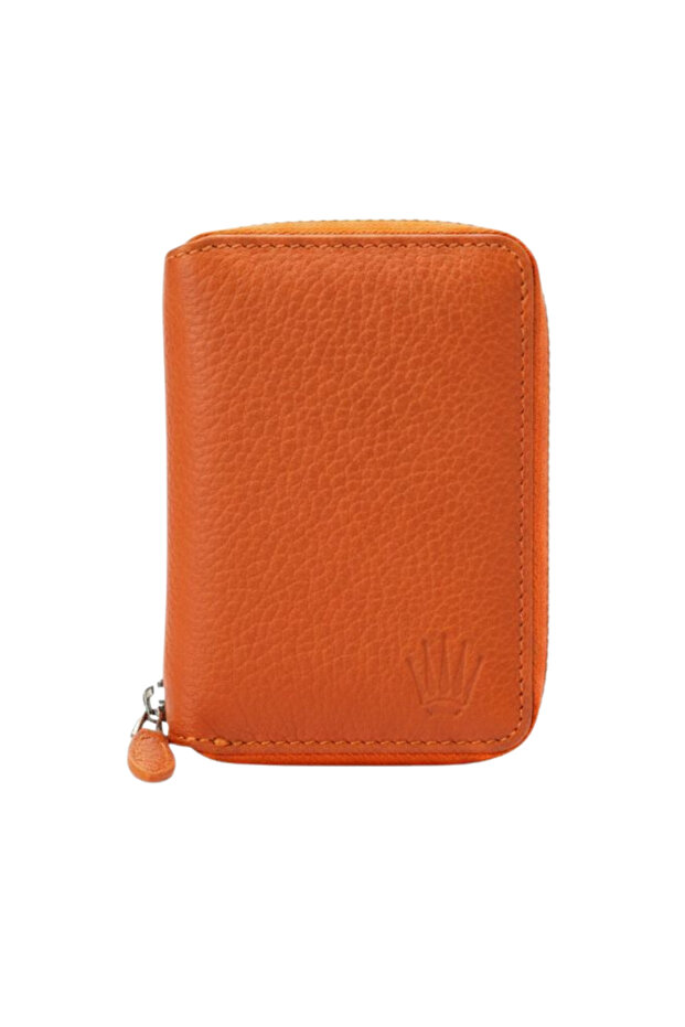 Petty Zipper Orange Mini Wallet