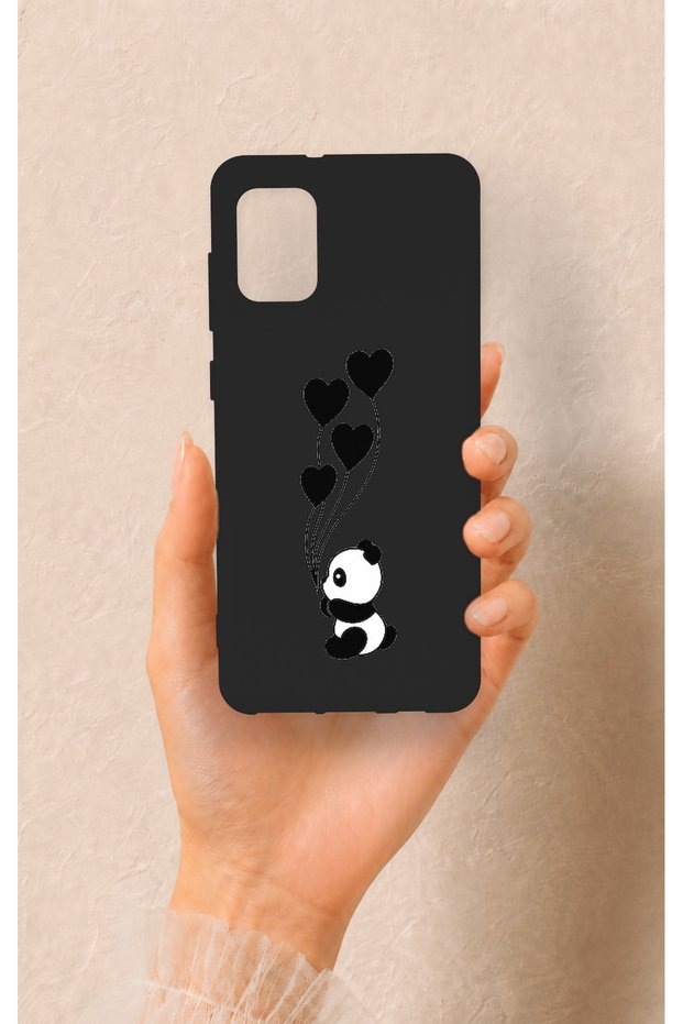 Samsung A31 Compatible Heart Panda Patterned Silicone Case