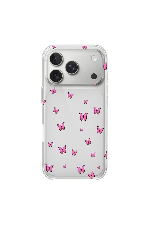 iPhone 17 Pro Compatible Butterfly 3 Design Transparent Case