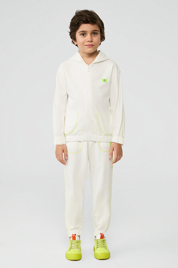 Boy White Tracksuit Top