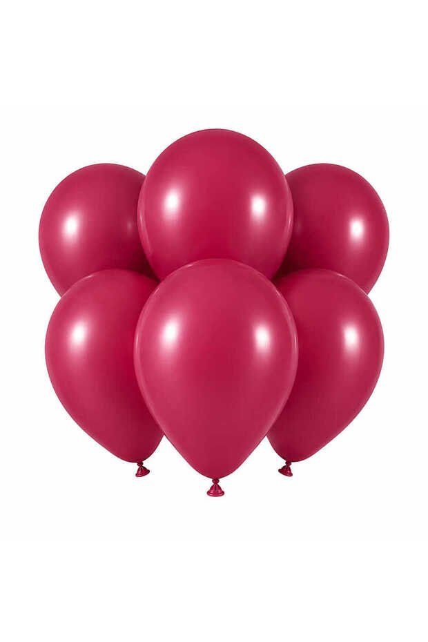 Burgundy Color Latex Pastel Balloon (30 cm) - 6 Pieces