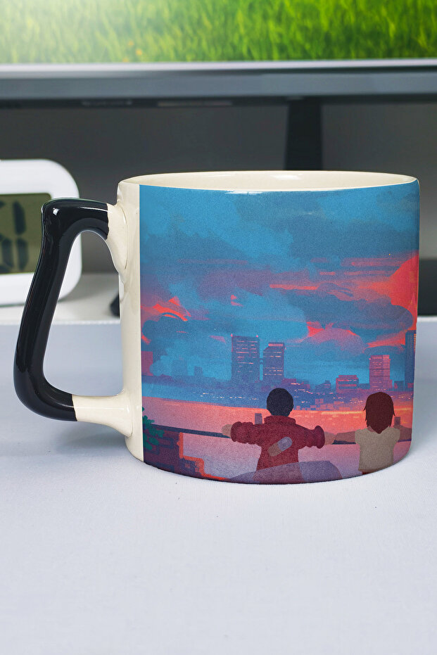 Akira Anime Printed Ceramic Luxury Mug (1 Piece) Custom Black Handle Wave Handle V2D