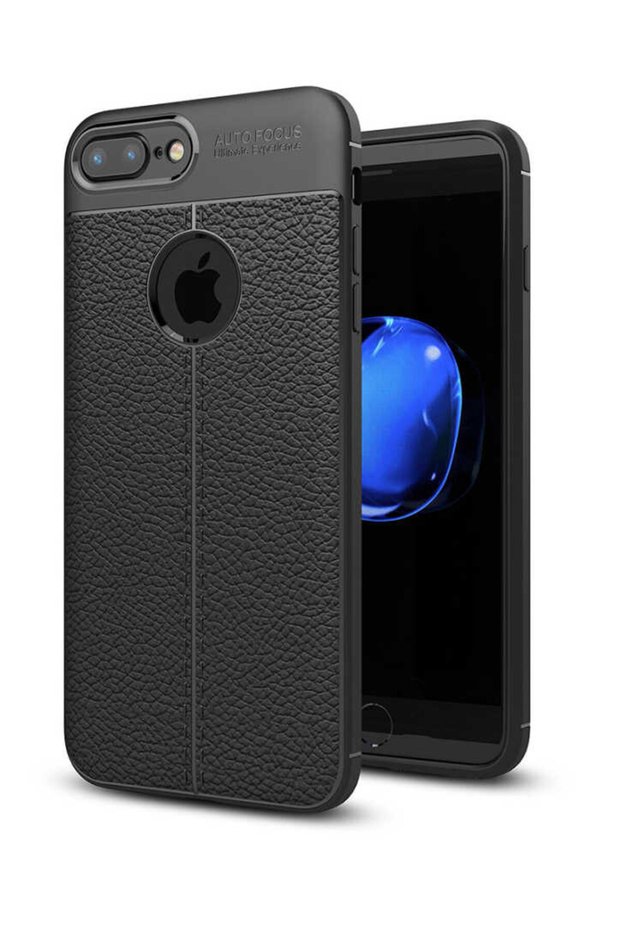 Apple iPhone 8 Plus Case with Camera Protection Leather Patterned Lux Niss Silicone