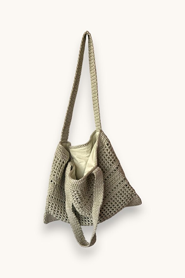 Multipurpose Mesh Patterned Summer Shoulder Bag - 2