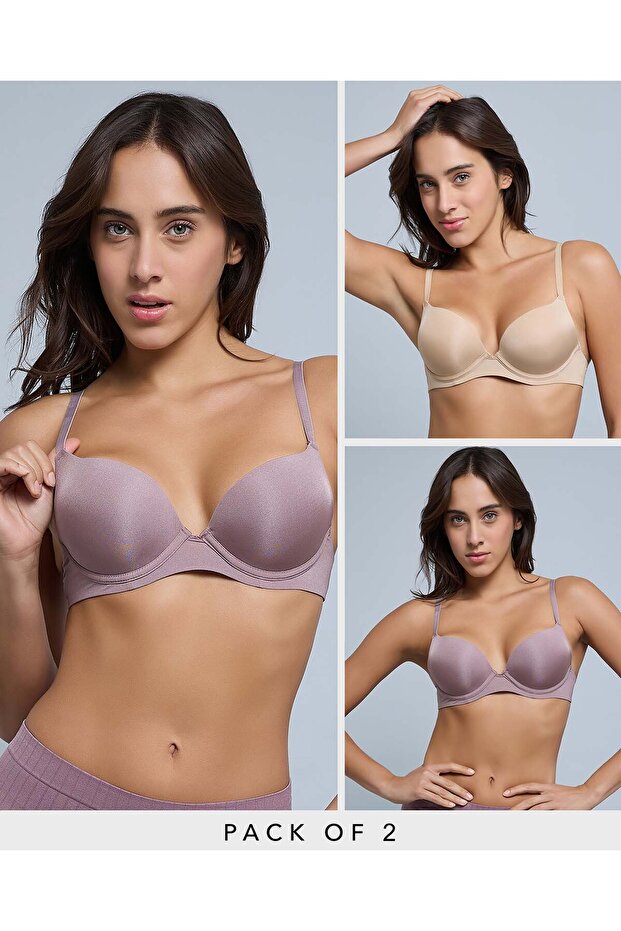 2 Pack Double Push-Up Bras - 1