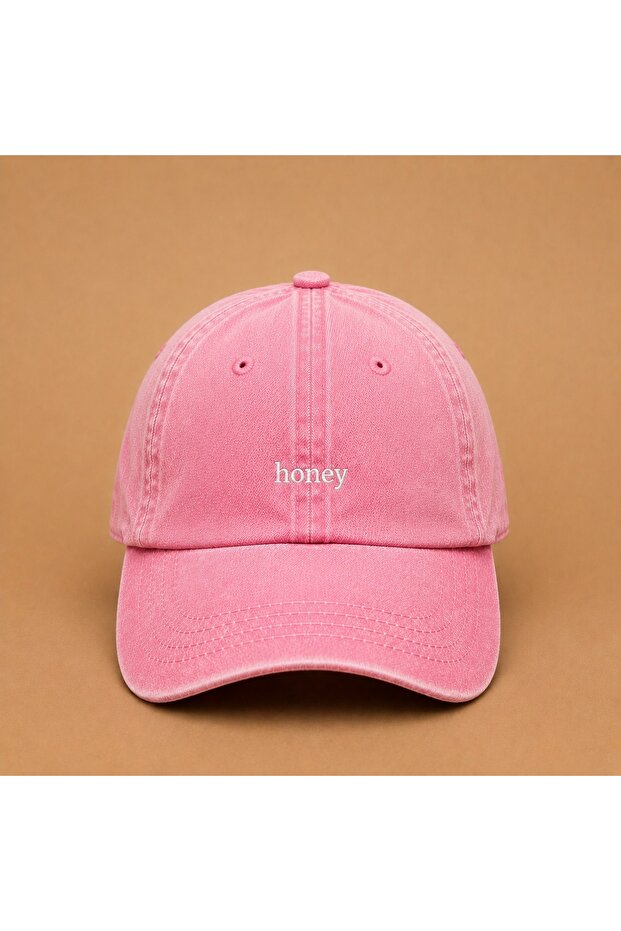Honey (Sweetheart) Embroidered Vintage Washed Cap Hat