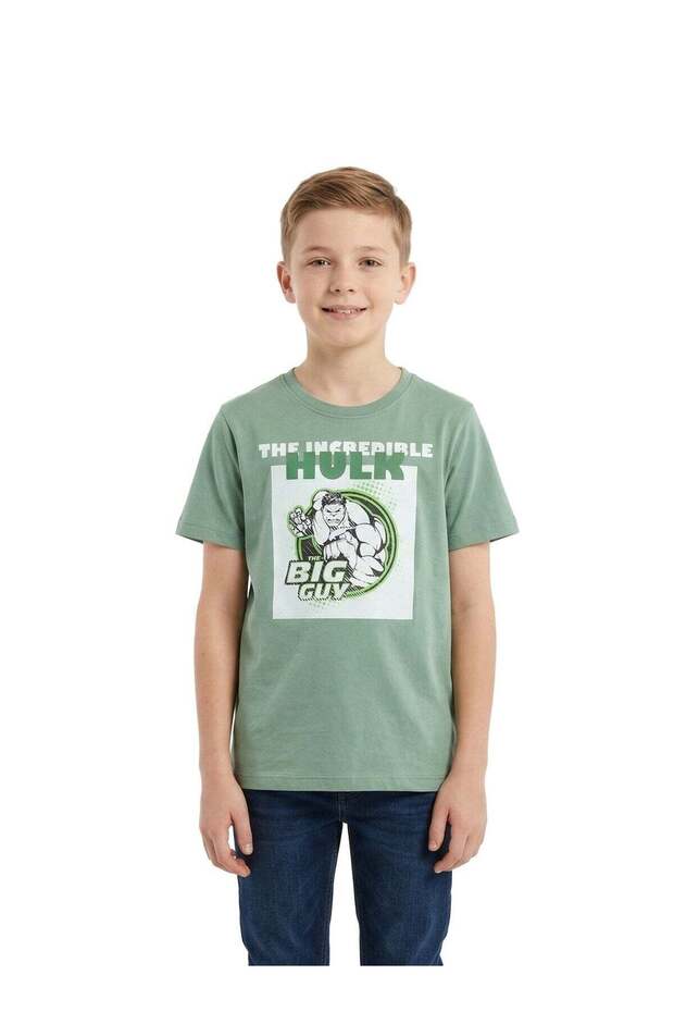 Teen Boys Hulk Graphic Printed Green T-Shirt