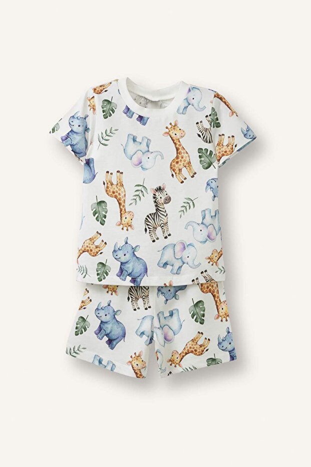 100% Cotton Nınja Turtles-Retro Short Sleeve T-Shirt Shorts Bottom 2-Piece Pajama Set Boy H4032A526Hs