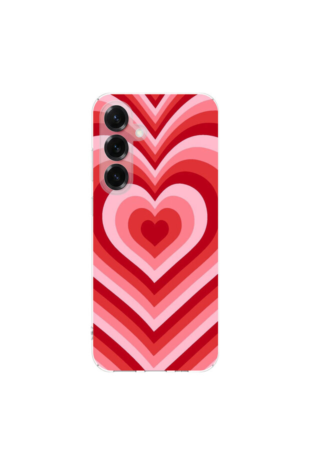 Samsung Galaxy S25 Plus Compatible Heart 3 Design Transparent Case