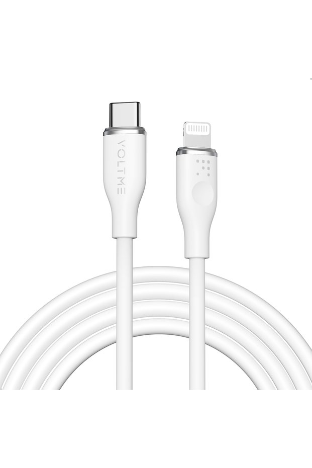 Powerlink Moss Liquid Silicon Cable Type C To Lightning 30W 3A / 2M Zinc-Alloy Connector - White