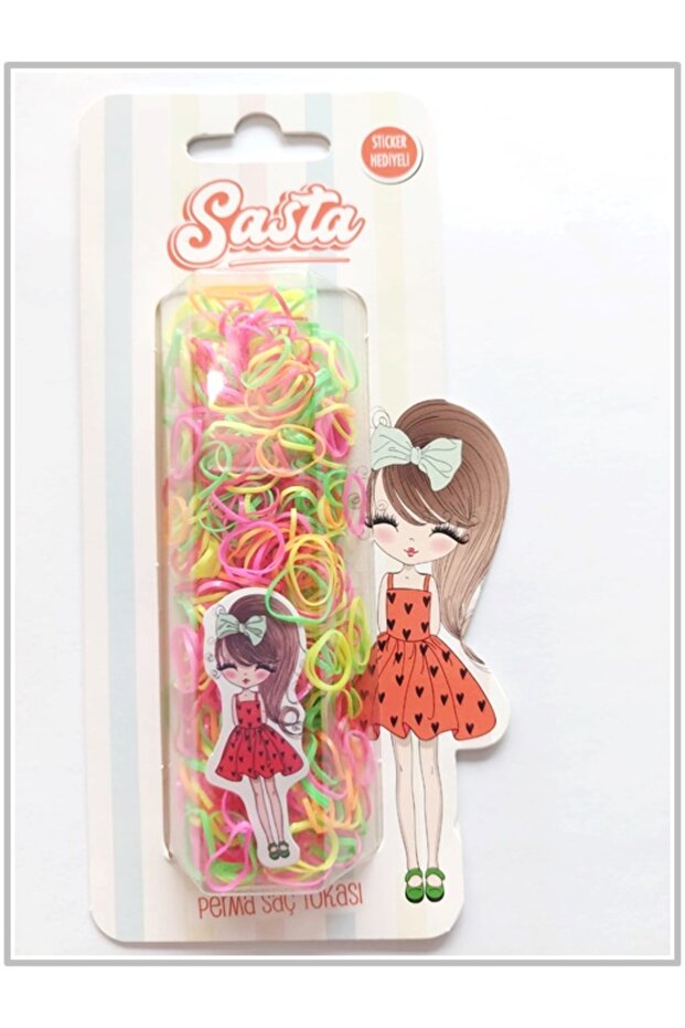 Rubber Hair Clip with Mixed Color Sticker as a Gift