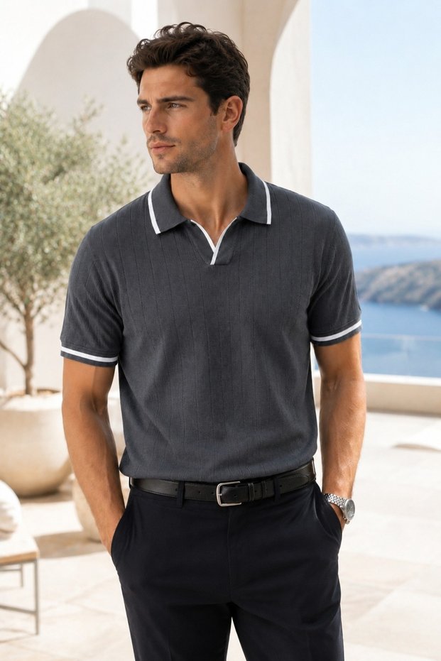 Men's Summer Polyoyaka Tricot T-Shirt 100% Cotton Short Sleeve Basic T-Shirt