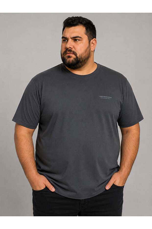 Large Size Cotton Comfortable Fit Daily Use Crew Neck Men's T-Shirt
