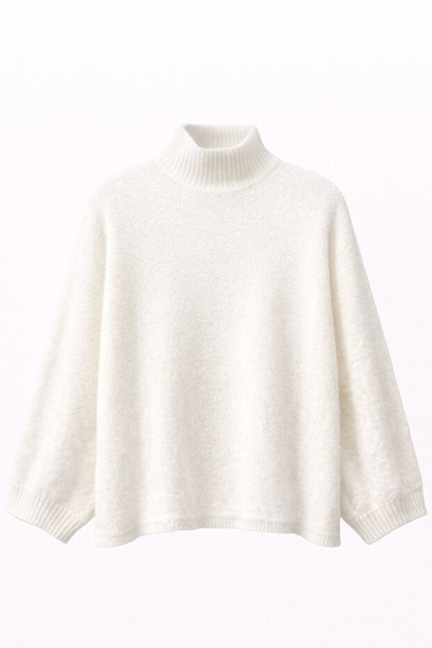 Mixray Oversize Ribbed Turtleneck Sweater