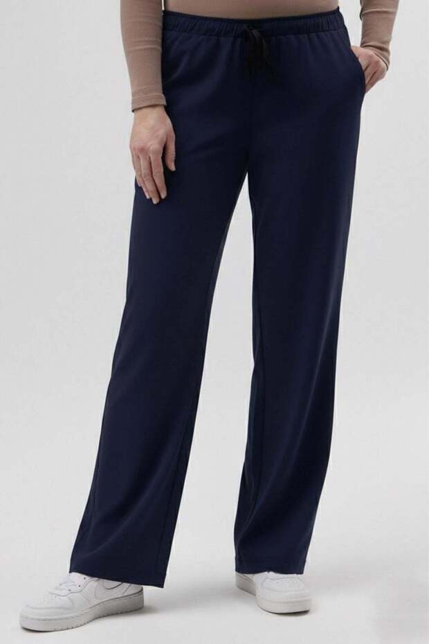 Lycra Dark Navy Blue Wide Leg Scrubs Pants