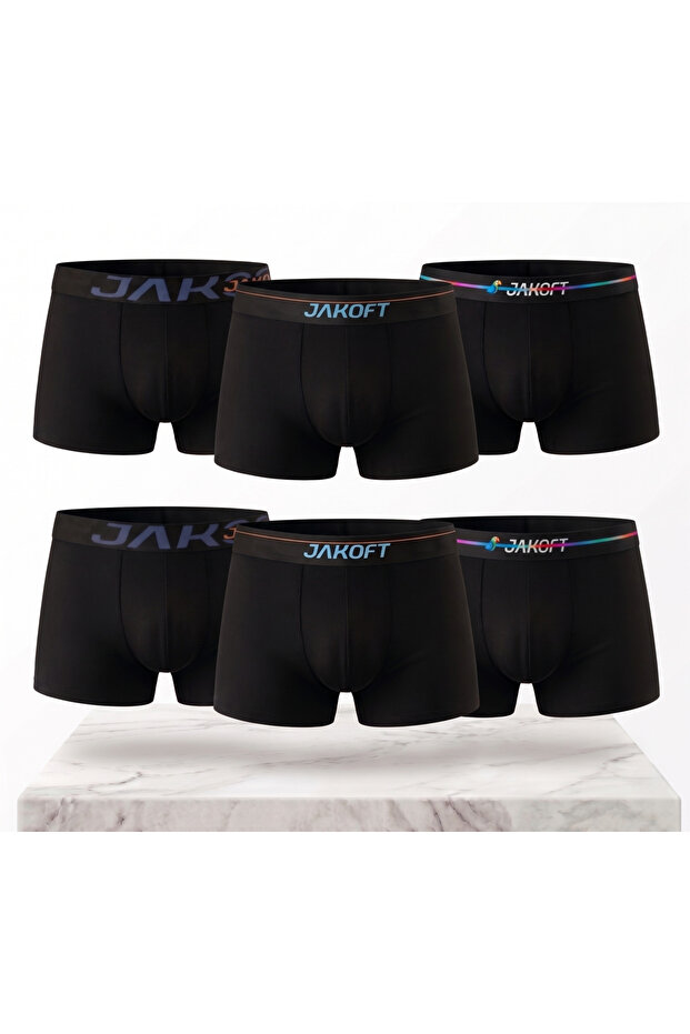 Classics Premium Cotton Lycra Men's Boxer 6 Pieces Black Multi-Pack