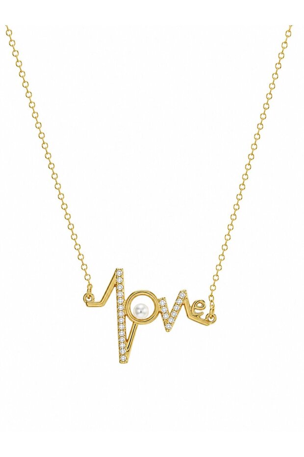 Brass Gold Color Heart Rhythm Model Women's Necklace