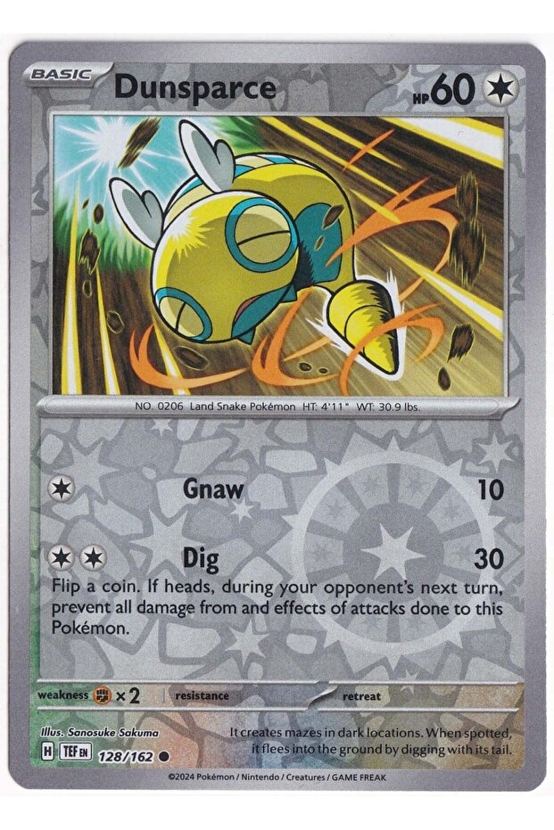Dunsparce [Reverse Holo] 128/162 - Temporal Forces - Card (Mint)