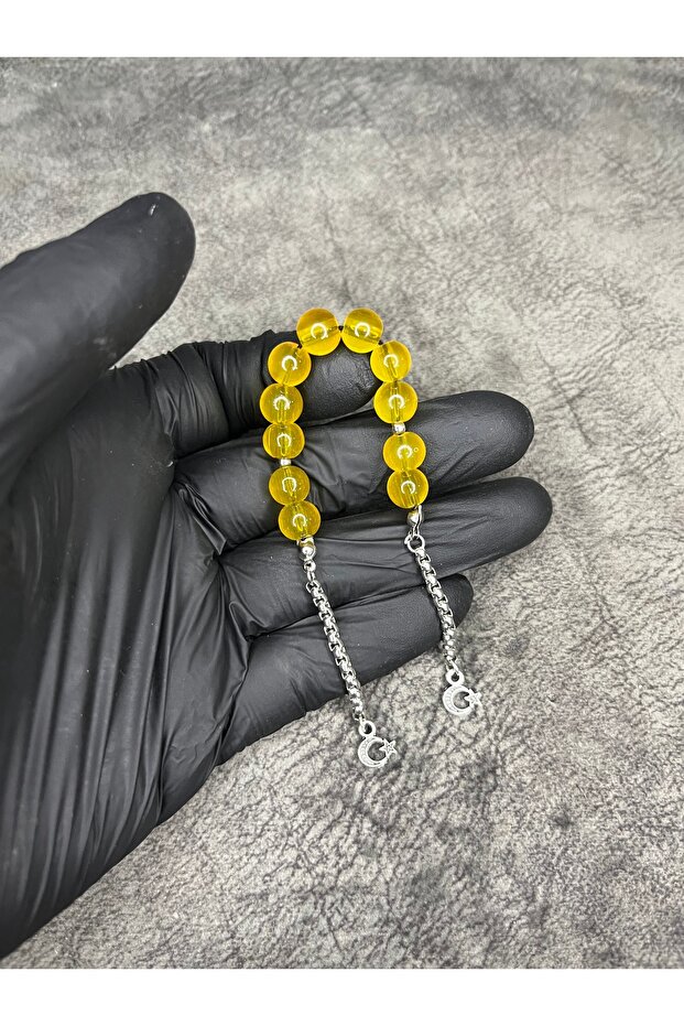 Zaza Yellow Sallamali Glass Beads Natural Stone Prayer Beads