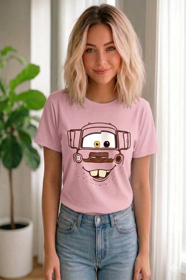 Unisex Oversize T-Shirt Brown Truck Printed 100% Cotton T-Shirt Comfortable Fit