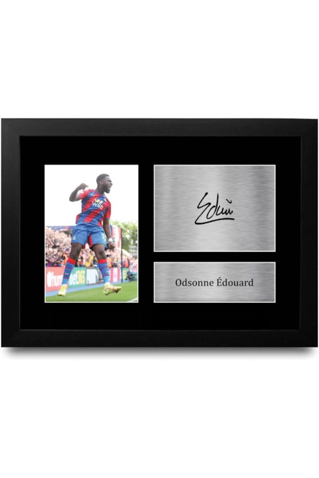 FR A4 Odsonne Edouard Crystal Palace Gifts Printed Signed Autograph Picture for Football Fans and Supporters - A4 Framed