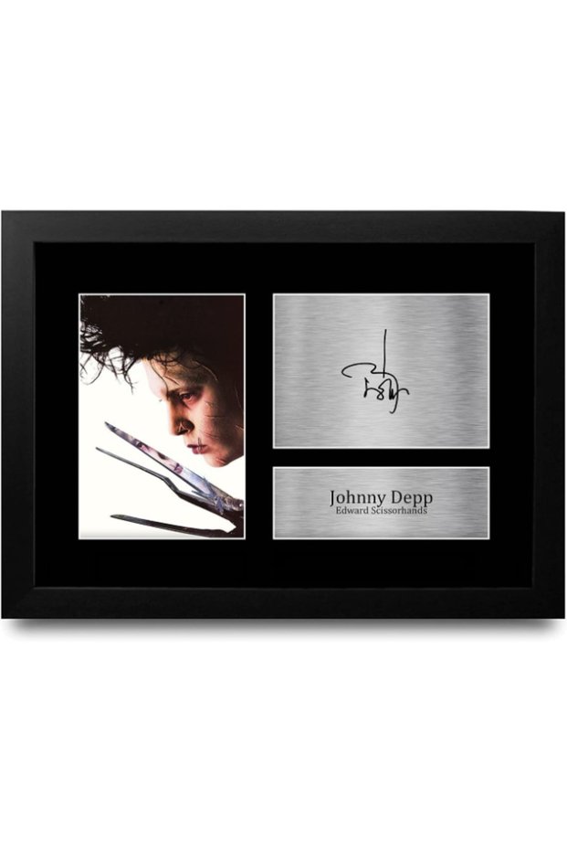 FR A4 Johnny Depp Edward Scissorhands Gifts Printed Signed Autograph Picture for Movie Memorabilia Fans - A4 Framed