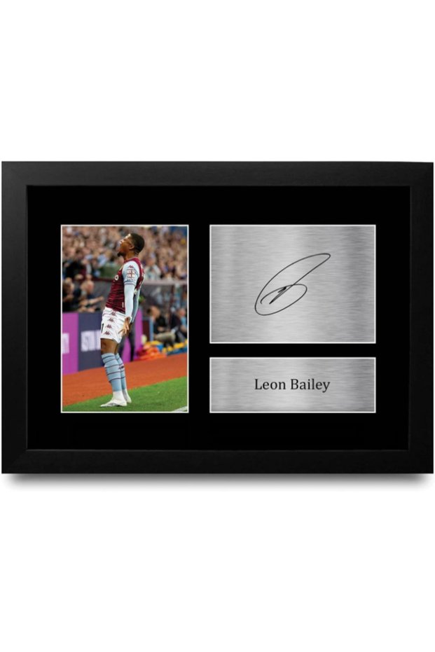 FR A4 Leon Bailey Aston Villa Gifts Printed Signed Autograph Picture for Football Fans and Supporters - A4 Framed