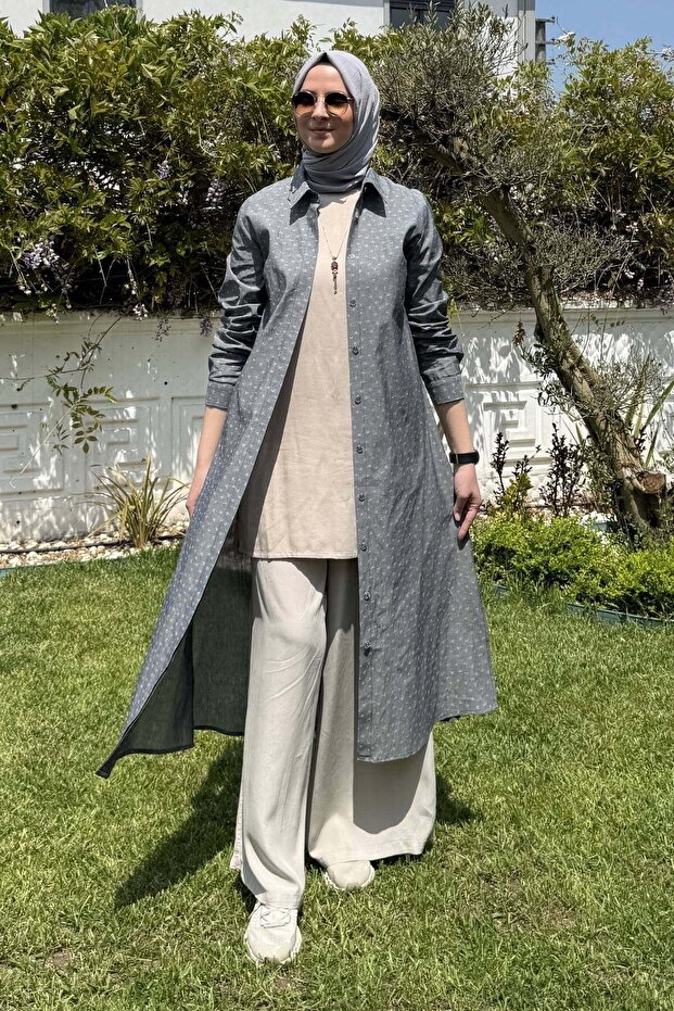 Nature Denim Effect Gray Tunic