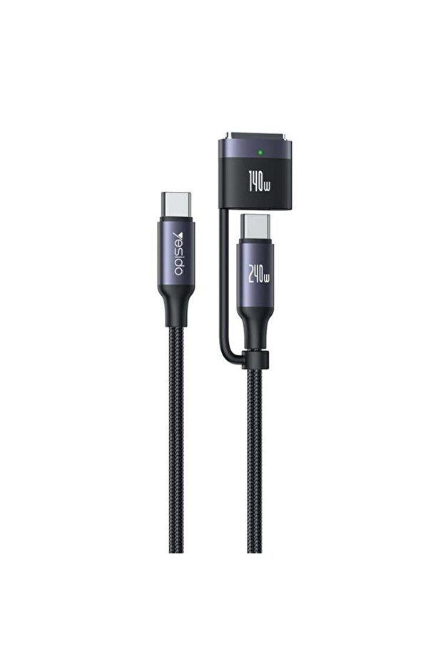 CA197 2-in-1 240W Type-C to Type-C & MagSafe 3 Magnetic Charging Cable, 2m (Black)