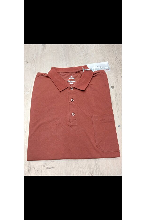 Men's Polo Collar Oversized T-Shirt Combed Cotton Fabric Short Sleeve with Pockets