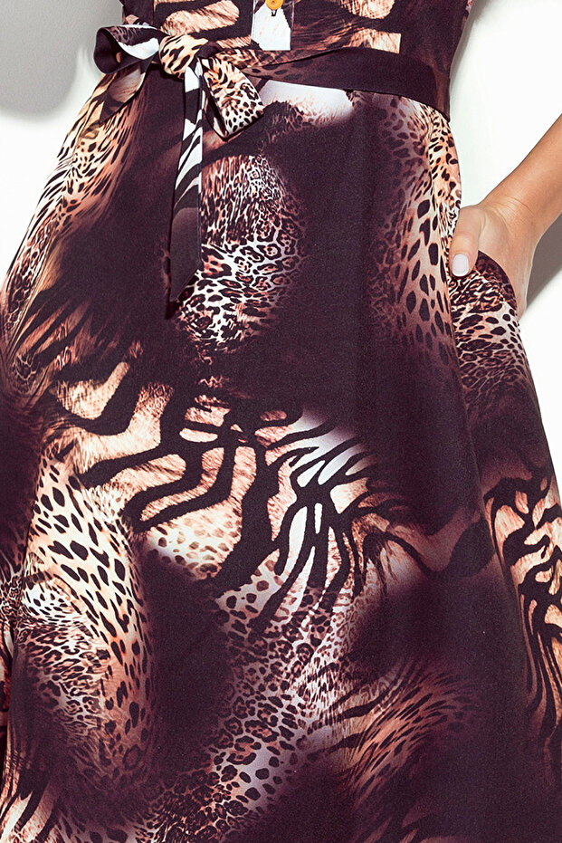 Rochie cămașă evazată - MODEL DE PANTERĂ - 5