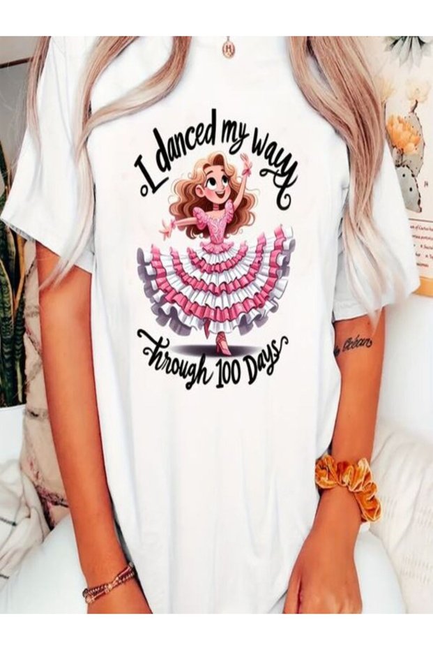 I Danced My Way Printed Oversize T-Shirt
