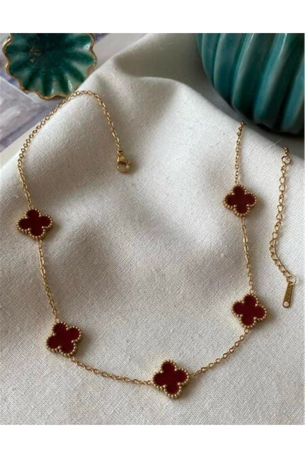 Yonca Bordo Necklace Steel